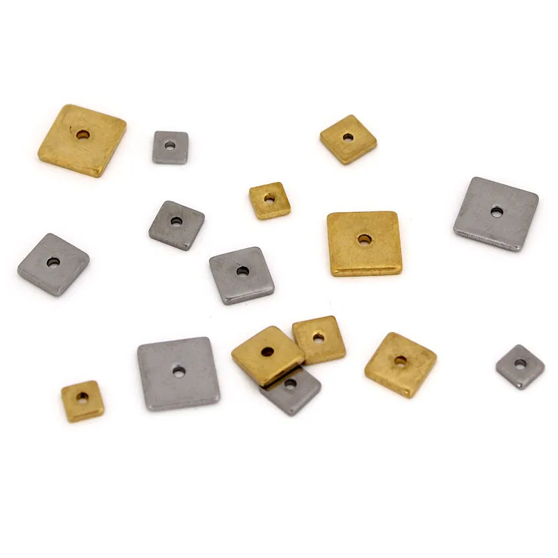 50Pcs Stainless Steel Metal Square Spacer Beads 4/5/6/8mm Loose Charm Bead for DIY Bracelet Earrings Jewelry Making Accessories