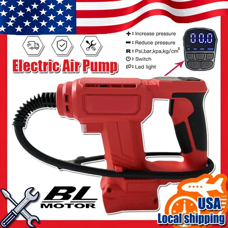 

Fit Milwaukee Cordless Tire Inflator Air Compressor Portable LED Light Handheld Air Pump with Digital Portable Home Power Tools