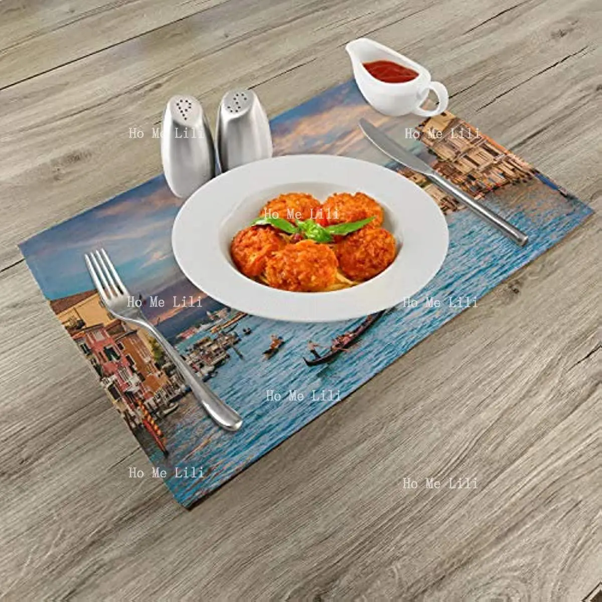 Venice Place Mats In The Evening Italian City Image Print Dining Room Kitchen Table Decor