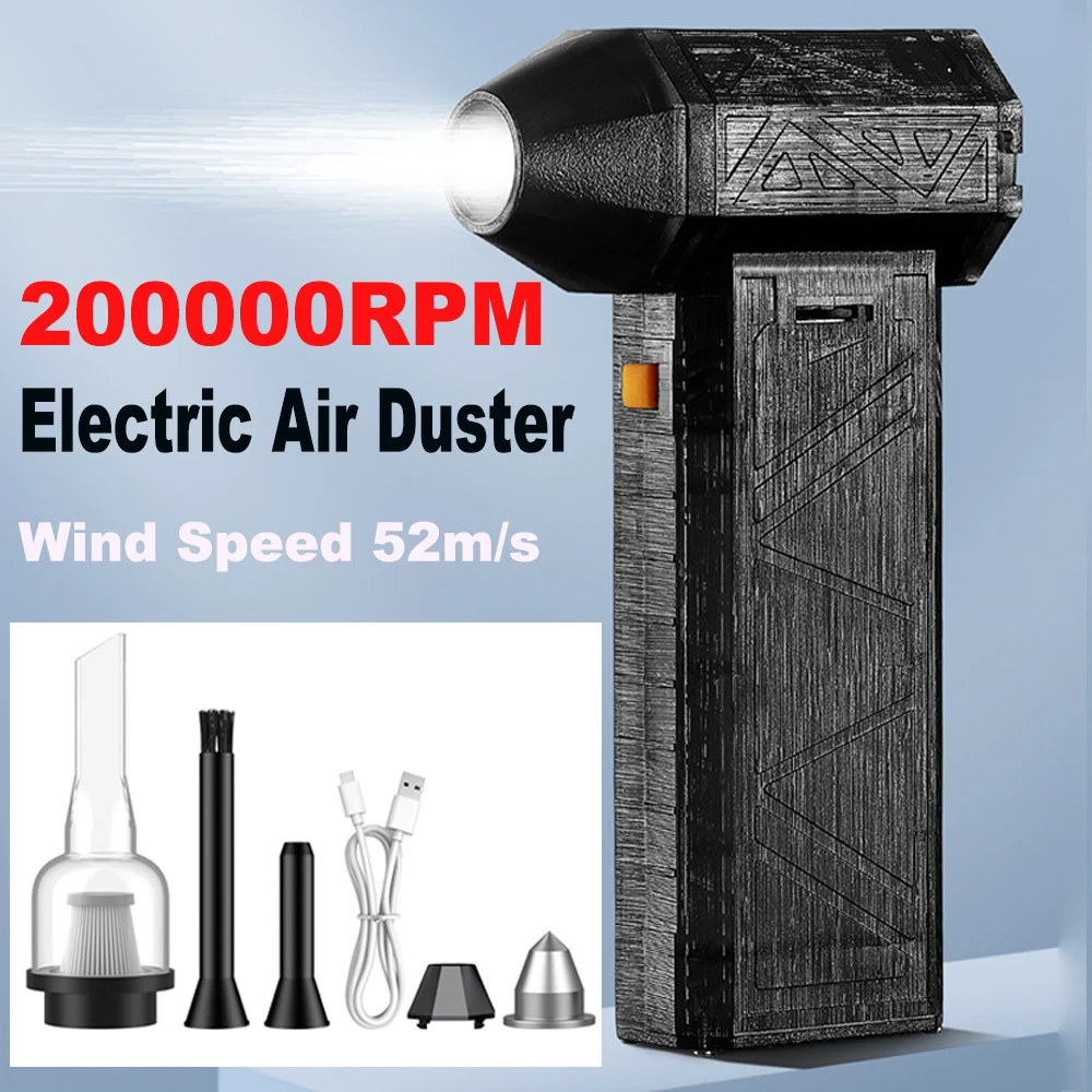 

200000RPM Electric Air Duster Turbo Jet Fan Powerful Air Blower Wind Speed 52m/s Electric Blower Vacuum Dust Cleaner Dryer