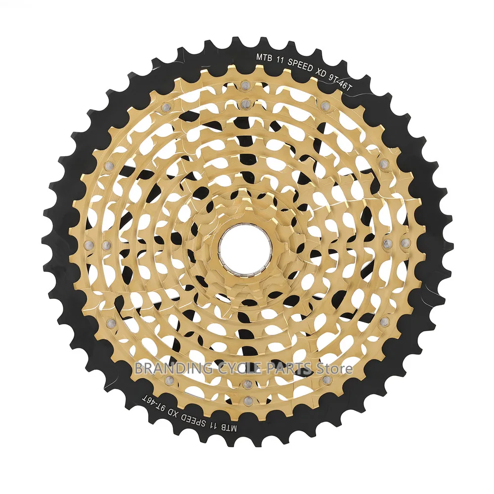 ULT 11 Speed 12 Speed 9-46T Golden MTB Cassette For XD Driver Body Ultralight 371g Steel Durable Ultimate 11V Sprocket k7