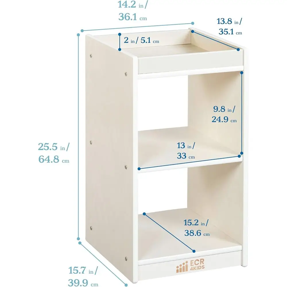 خزانة عرض عمودية بطبقتين، لمسة نهائية مغسولة باللون الأبيض #3