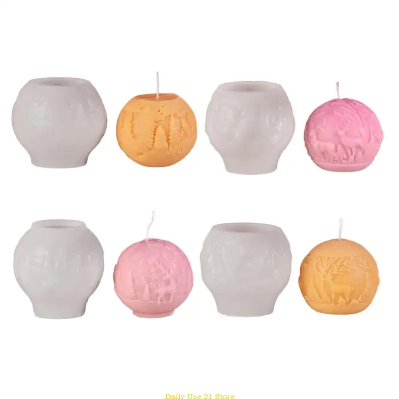 

4Pcs Christmas Theme Silicone Molds for Candle Soap Plaster Decorations,