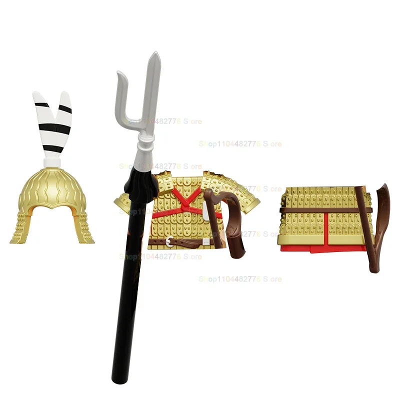 MOC Tang Dynasty Chniese Soldiers mini Action Figure Models Compatible Building Block Weapons Accessories Toys for Kids Gifts