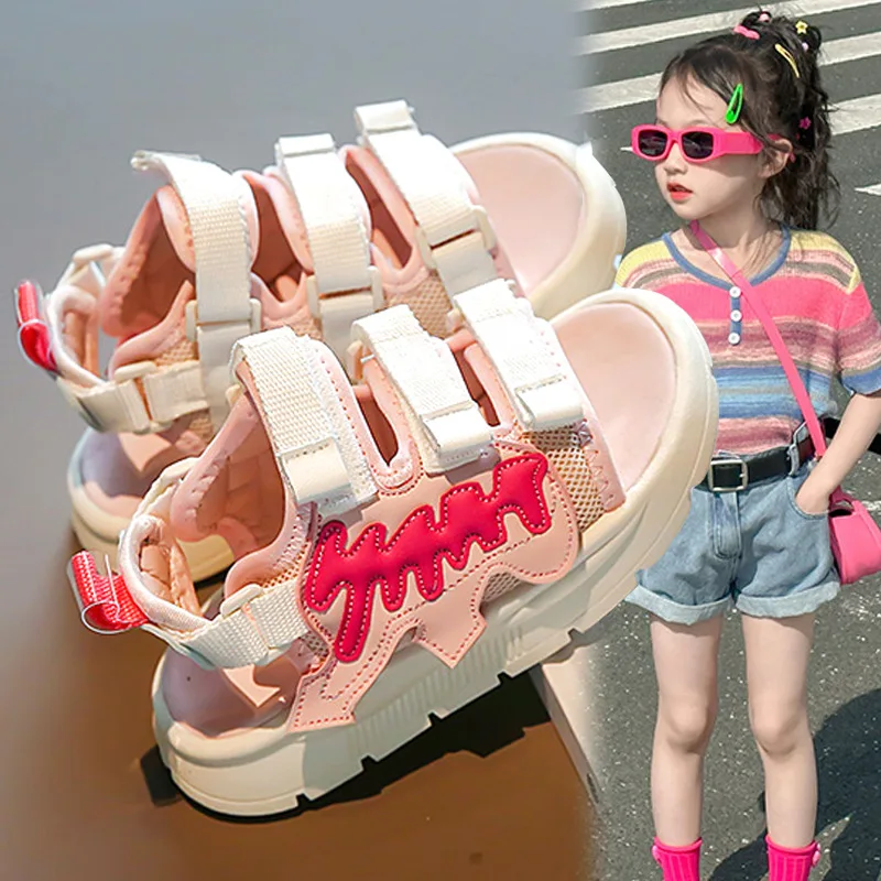 

Girls' Sandals Summer 2024 New Children's Sports Beach Shoes, Big Girl Leisure Princess Sandals Summer