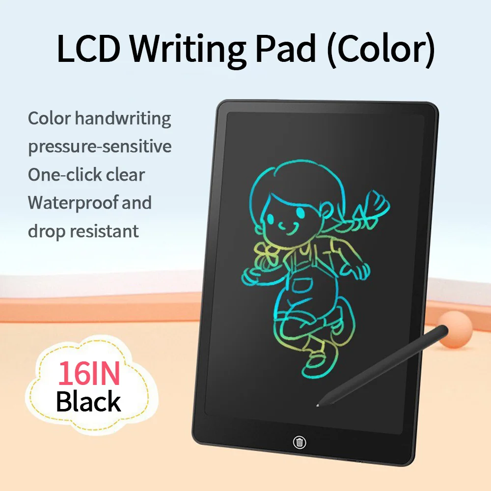 Tablero de dibujo LCD de 16 pulgadas, tableta de escritura, pizarra mágica de dígitos, herramienta de pintura artística, juguetes para niños, juego mental, el mejor regalo para niños