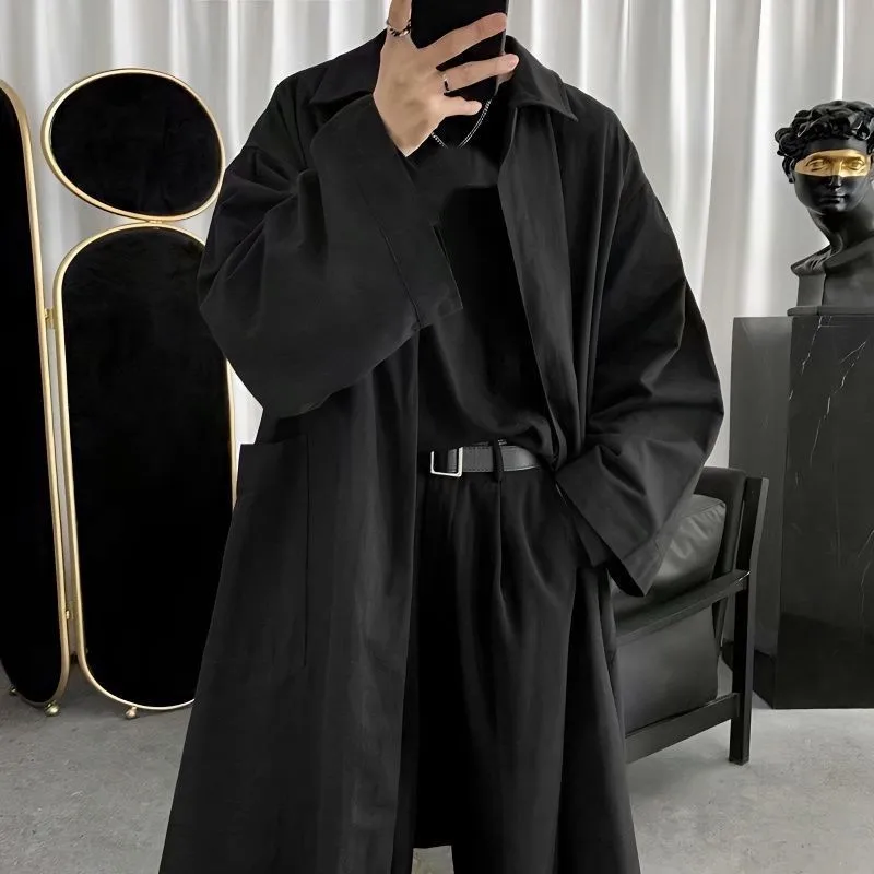 

Мужской водонепроницаемый джинсовый тренчкот для подростков, светоотражающий, с восковым покрытием, приталенный, средней длины, для ночных клубов