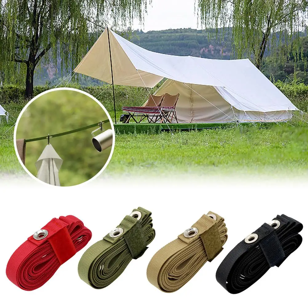 Tent Canopy Extension Belt Multifunctional Clothesline Tool with Camping Carabiner Windproof Nylon Rope 2 Backpacking Outdo X7I8