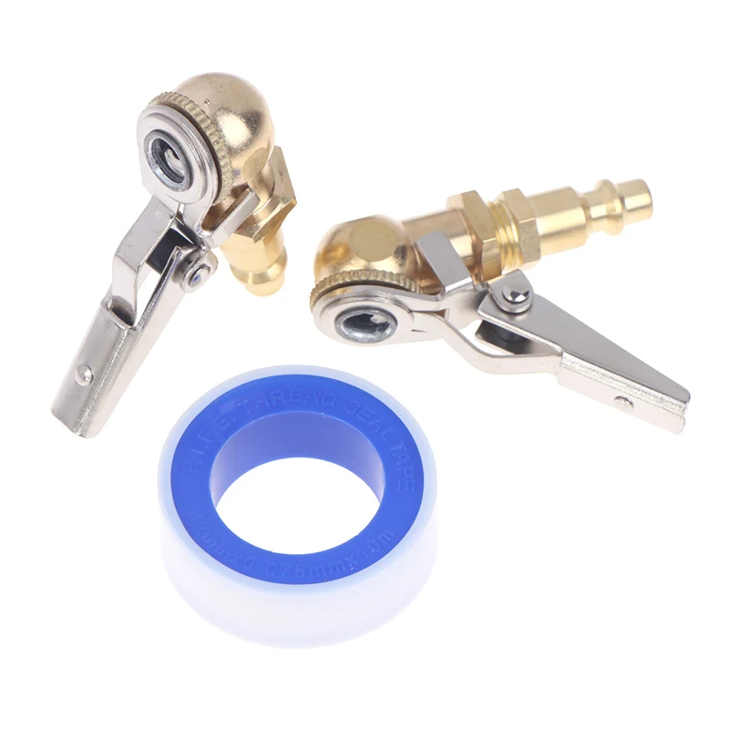 

2Pcs Brass Closed Ball Tire 1/4inch FNPT Closed Flow Tire Inflator Air Car Tire Air Chuck Inflator Valve W/ Raw Material Belt