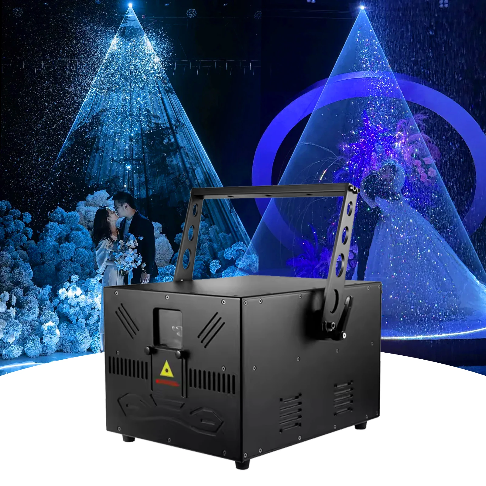 Wedding Machine dj Stage DMX RGB 3W RGB Full Color Laser Show Projector Equipment with Snow Smoke Machine