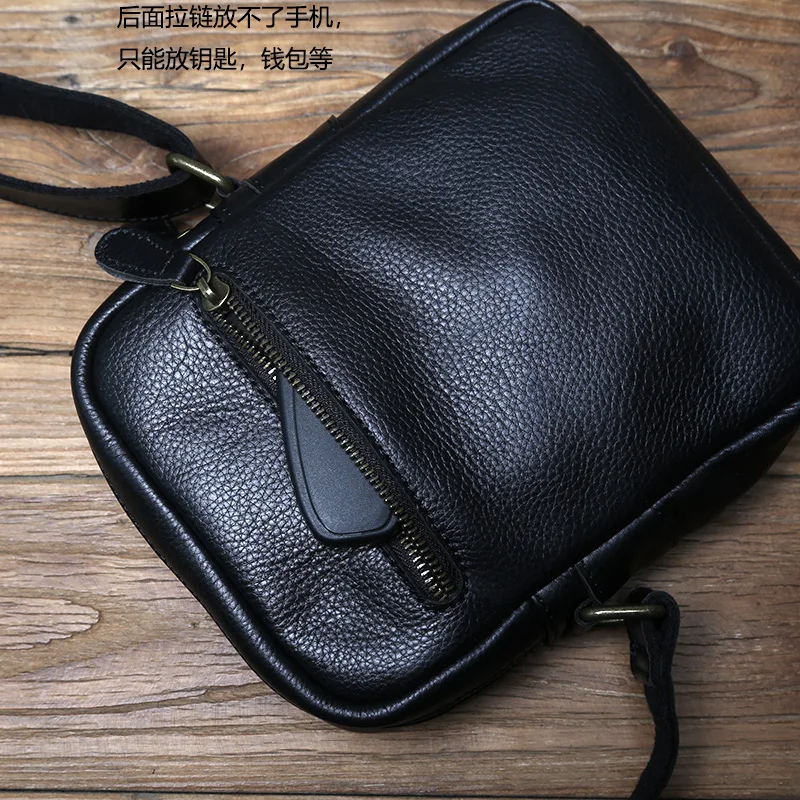 NZPJ Echtes Leder Herren Umhängetasche Lässige Umhängetasche Natürliches Rindsleder Vertikale Herrentasche Trend Tablet Computertasche – Detail 12