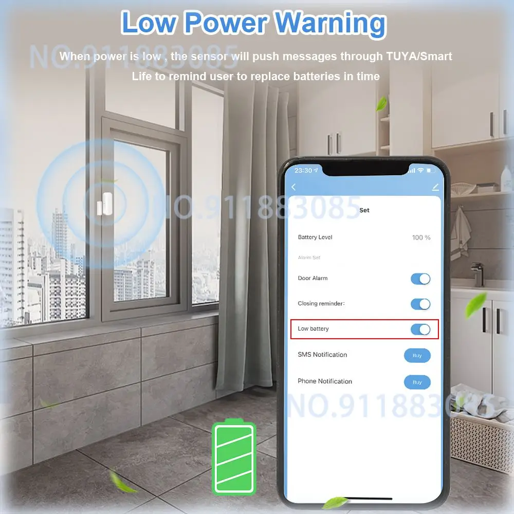 Tuya ZigBee Wireless Door Window Sensor Door Open/Closed Detectors Smart Home Security Protection APP Remote Control Alarm