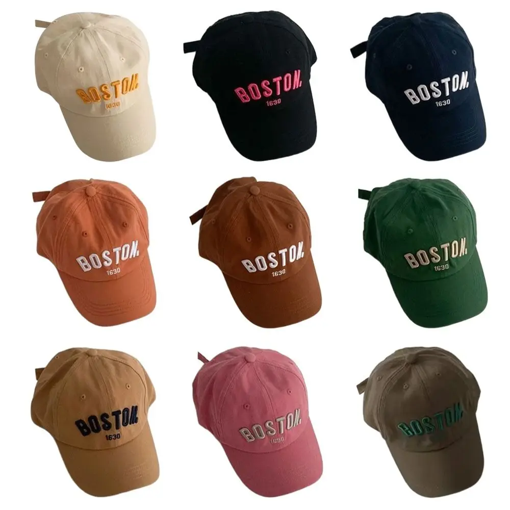 

Anti-UV Solid Color Children's Hat Letter Embroidery Cotton Polyester Sun Hat Sun Protection Cap Outdoor