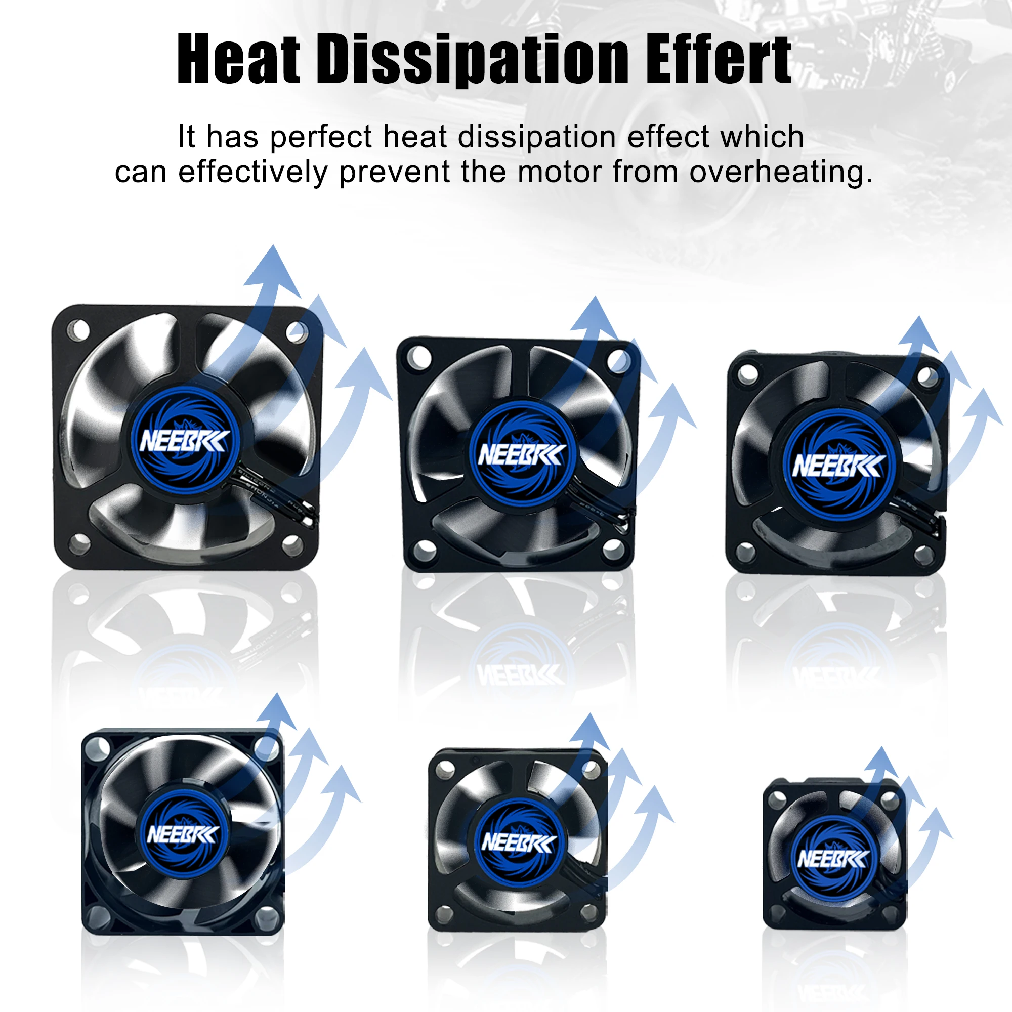 NEEBRC 25/30/35/40/45/50mm RC Fan Cooling Heatsink Fan High Wind Rapid 10000-30000RPM 5V-12V JST Plug for 28/36/42mm Motor ESC image 4