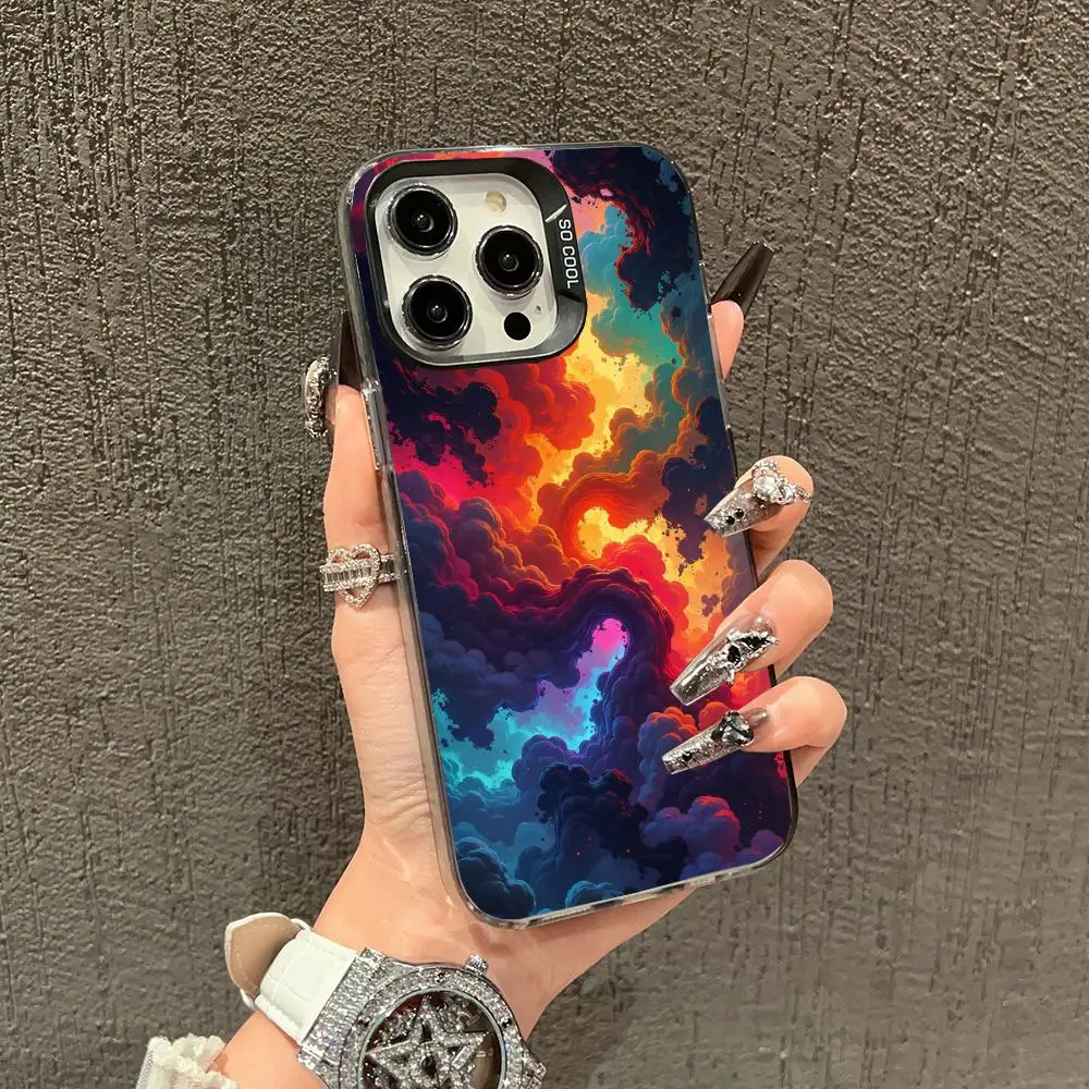 

Colorful clouds Phone Case case for iPhone17 16 15 14 13 12 11 Pro/ Max/Plus shock-proof rear cover anti-fingerprint