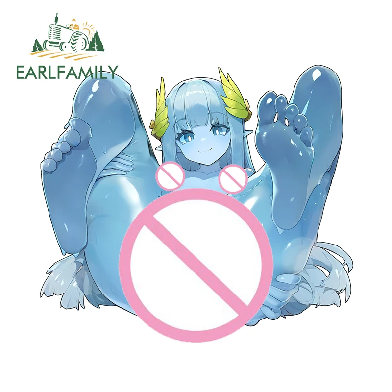 EARLFAMILY العارية أنثى المبارز سيارة ملصق Waifu الوحل فتاة أنيمي الثلاجة ملصق مائي الرسومات سيارة التصميم واقية من الشمس الشارات #5