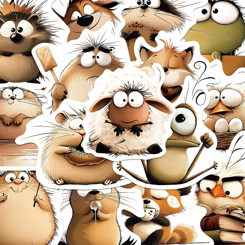 50 Uds. De pegatinas de arte de animales encantadoras, calcomanía de pingüino de oveja pequeña de dibujos animados, manual DIY, diario, nevera, casco de bicicleta, pegatina para estudiantes