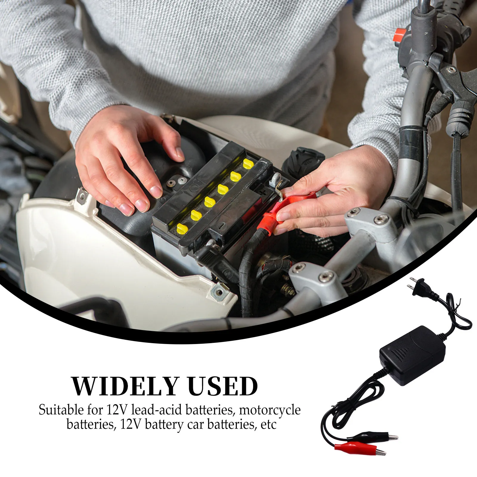 

Зарядное устройство для мотоциклетных аккумуляторов 12В, легкое портативное зарядное устройство, простое в использовании, с вилкой стандарта США.