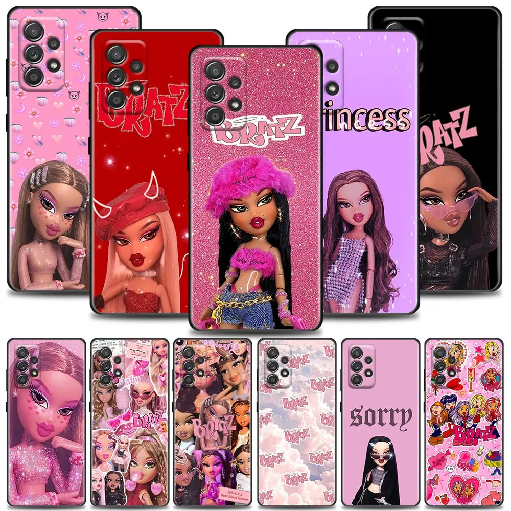 Lovely Cartoon Fashion Bratz custodie per bambole per Samsung Galaxy A32 4G A33 Case A13 A23 A31 A14 A02 A03 A22 Cover morbida in Silicone per
