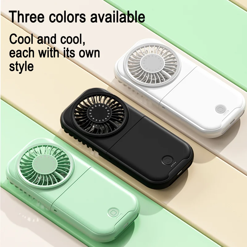 Portable Foldable Handheld Brushless Motor Fan 7-Blade Turbo 4 Speed Quiet Rechargeable Mini Desk Fan for Travel Home Office