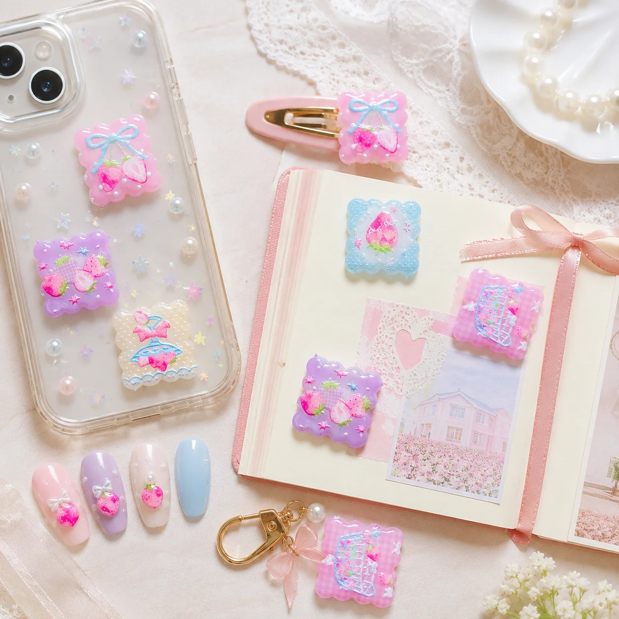 Kawaii Animal Resin Charms Cute Cat Dog Bear Pendant DIY Keychain Bag Charm Phone Strap Decoration Craft Supplies Wholesale