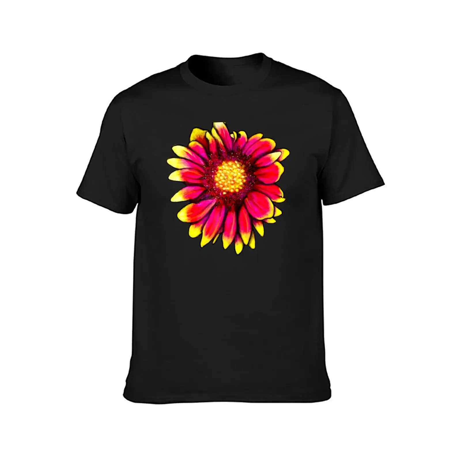 Fields of Red and Yellow T-Shirt blanks quick drying summer tops summer top men workout shirt