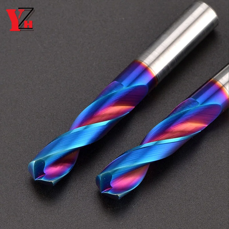 Wiertło kręte YZH 1.0-10.9mm Średnica HRC65 Wolframowe Uniwersalne z Prostym i Zagiętym Trzpieniem do Wiercenia CNC w Metalu i Stali — zdjęcie 6