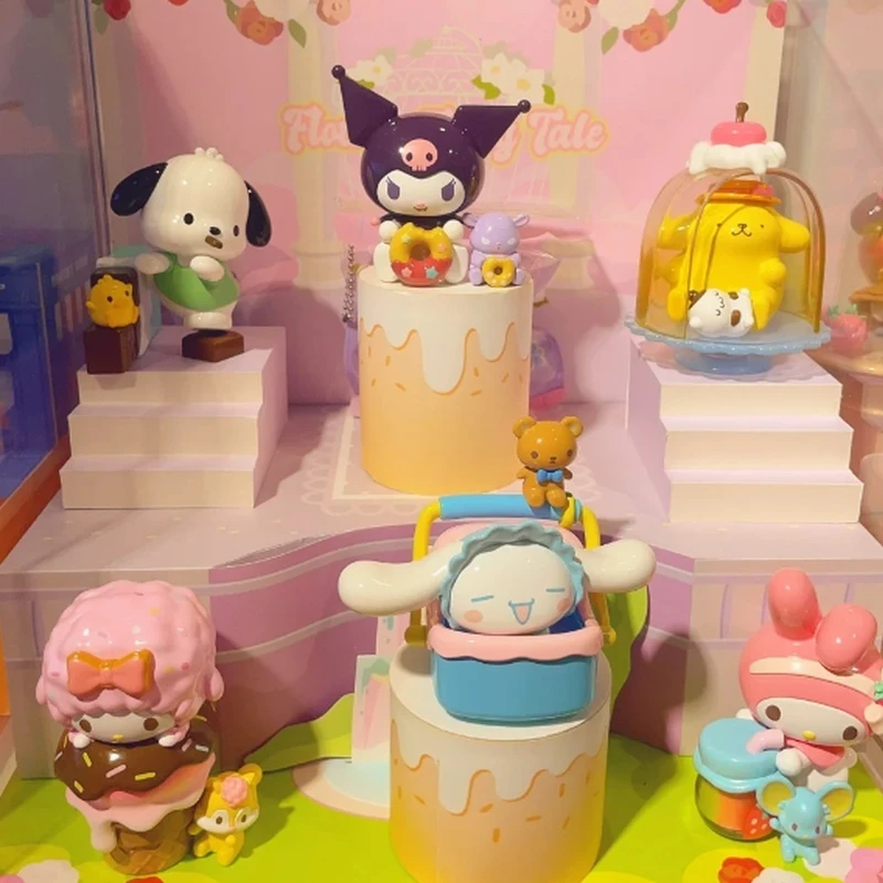 

Sanrio Food Fun Series Blind Box Kuromi Pochacco Cinnamoroll My Melody Pompom Purin Anime Figure Mystery Box Customized Toy Gift