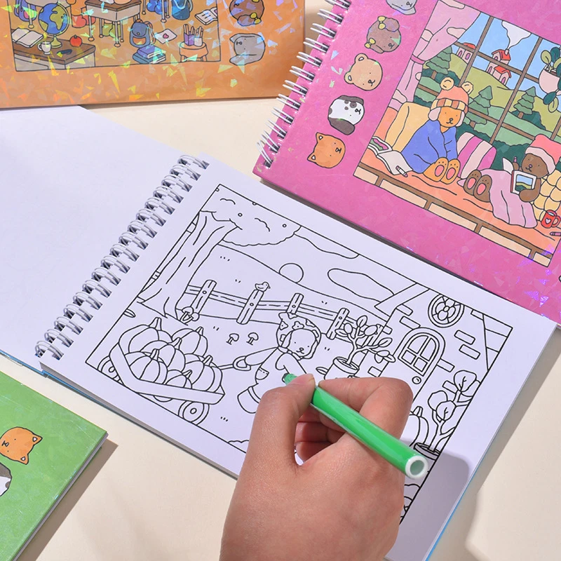 New BOBBIE GOODS Coloring Book Creative And Interesting Graffiti Coloring Book Kids Cute Animal Theme Graffiti Painting Book