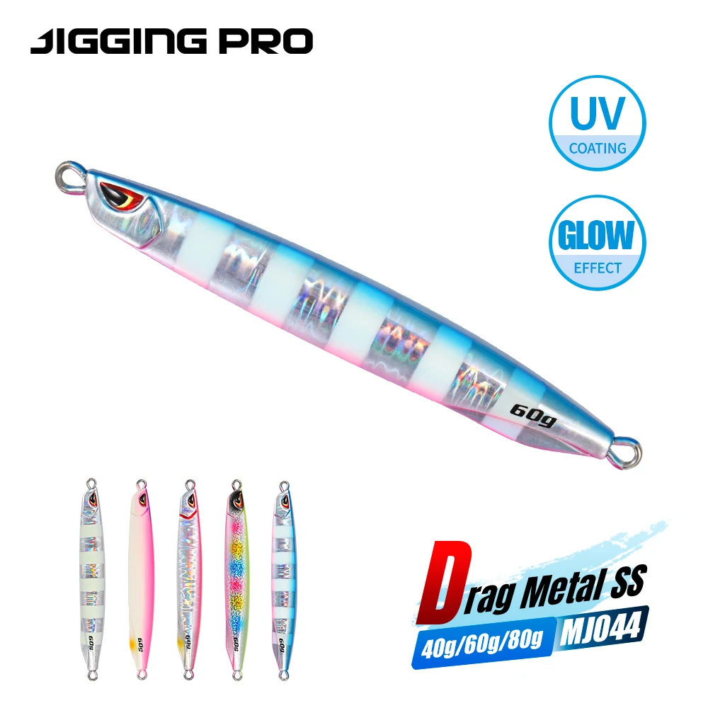 Przynęta Jigging PRO Drag Metal Cast 40g 60g 80g Metalowy Jig Przynęta do Jigowania z Brzegu Przynęta do Wędkarstwa Morskiego Przynęta do Castingowania