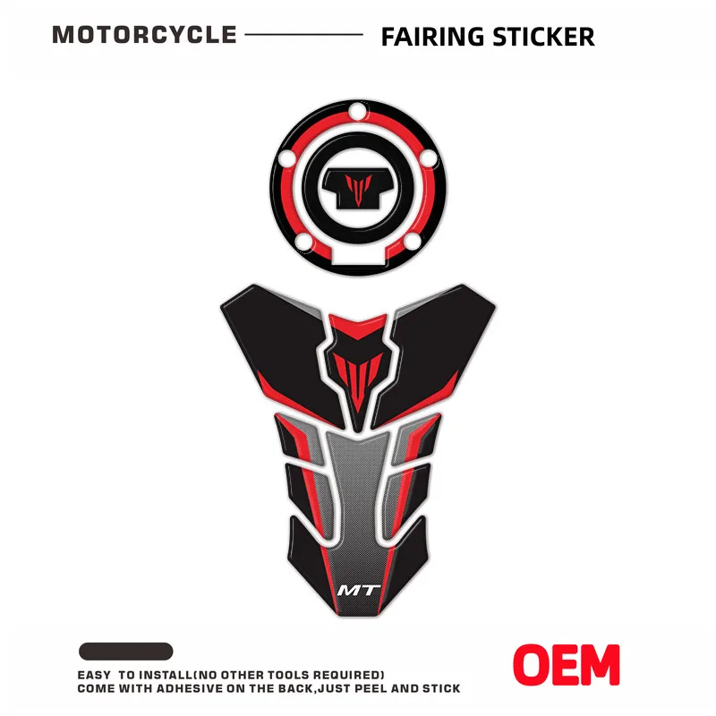 For YAMAHA MT LOGO MT01 MT03 MT07 MT09 MT10 3D Motorcycle Tank Pad Protector Decal Stickers