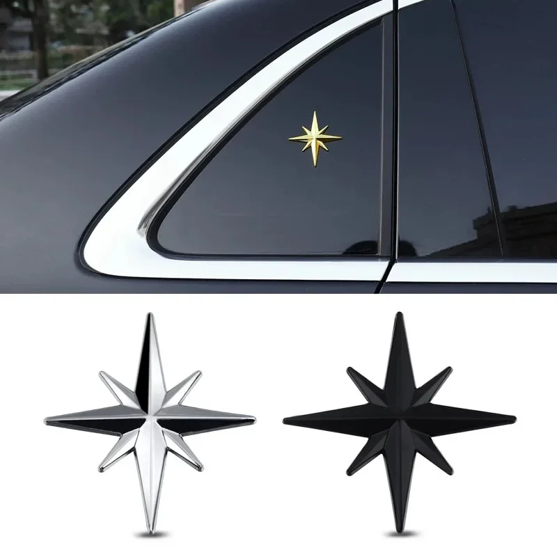 1Pcs 3D Metal Car Decoration Metal Guide Star Adhesive Car Badge Emblem Sticker for Universal Cars Moto Bike Car Styling
