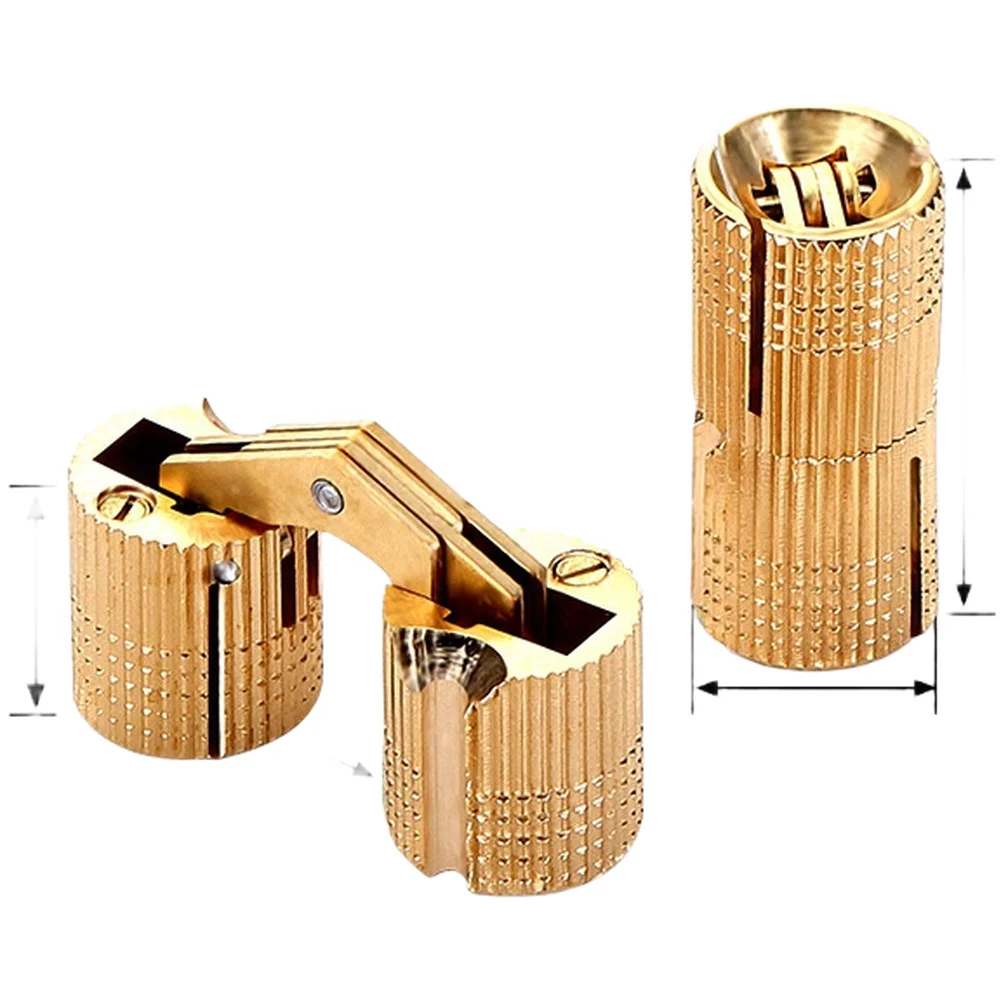 Concealed Brass Cylinder Hinge 180 Degree Silent For Black Copper For Pivot Cabinet Door Folding Case Small Box Hardware