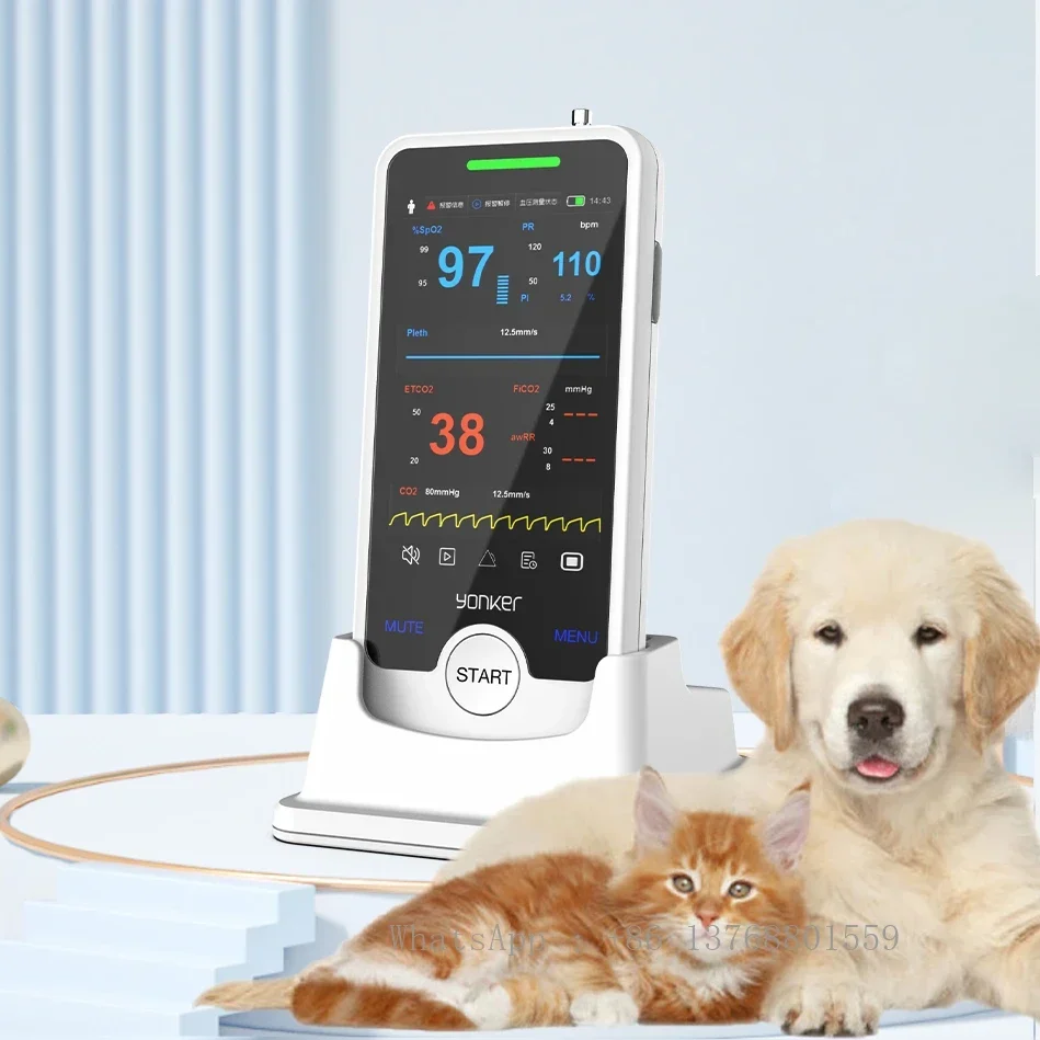 Animal Touch Screen ETCO2 SPO2 NIBP PR Pet Clinic Hospital Vital Signs Patient Monitor