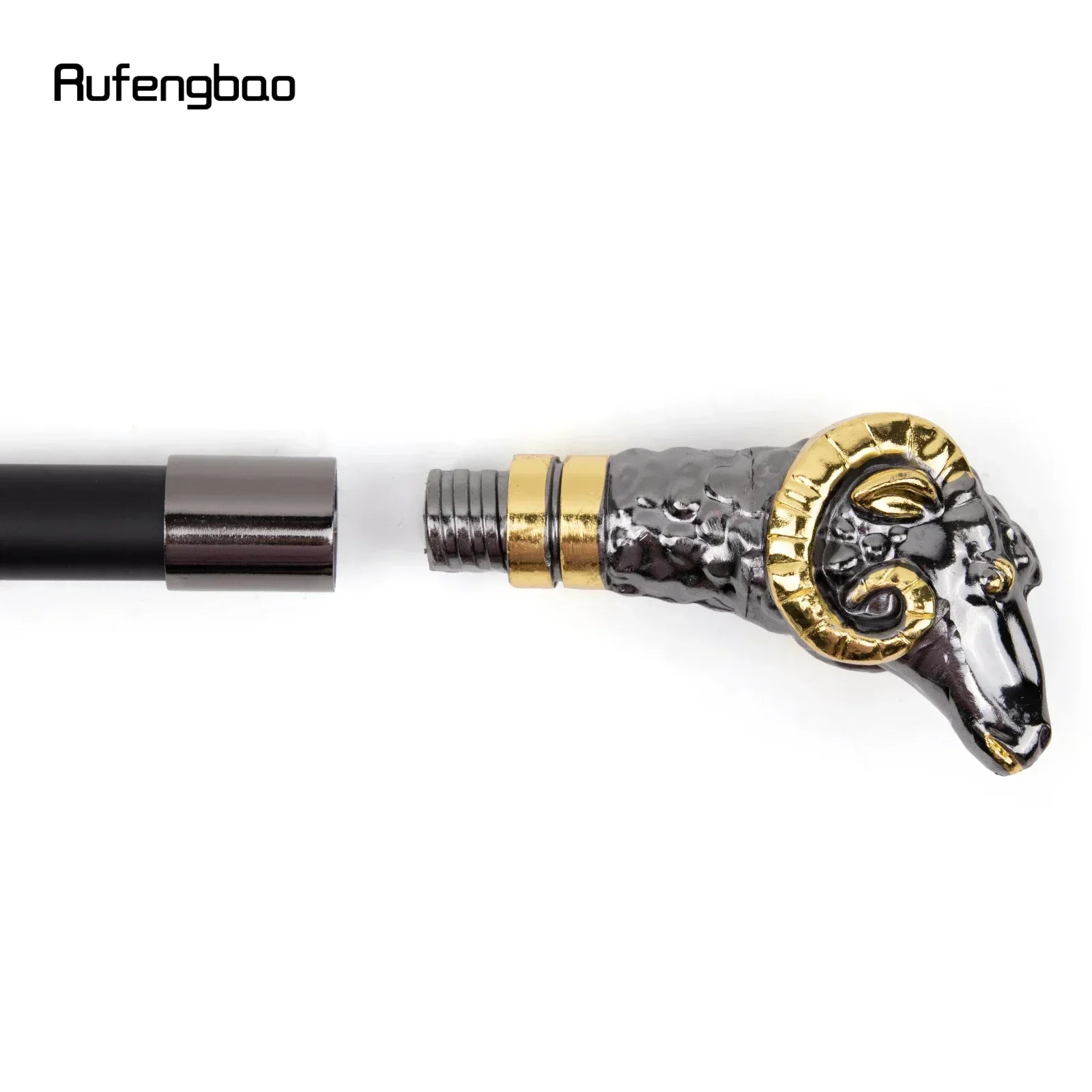 الذهبي الأسود الماعز الأغنام الفاخرة عصا للمشي حفلة موضة أنيقة عصا للمشي الزخرفية Cospaly Steampunk والاستخدام اليومي 90cm