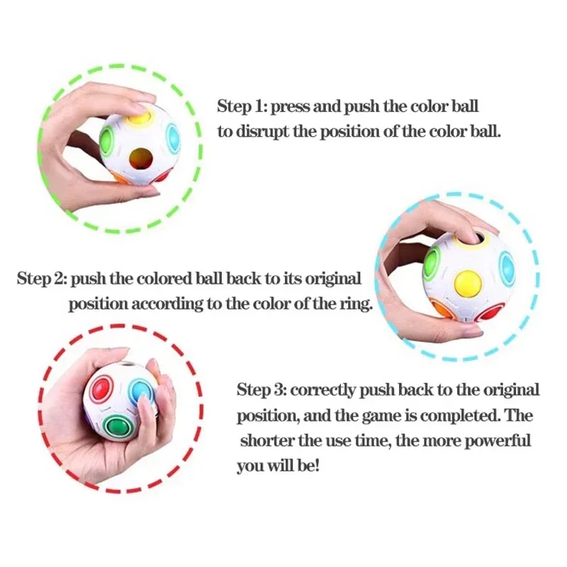 Learning Educational Toys For Children Creative Magic Spheric Cube Game Rainbow Ball 3pcs Adult Office AntiStress Puzzles