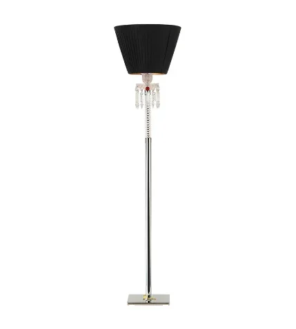 Luxury Crystal Floor Lamp Modern Decorative Stylish Floor Lamp With Stainless Steel Base White Shade Night Stand Lamp