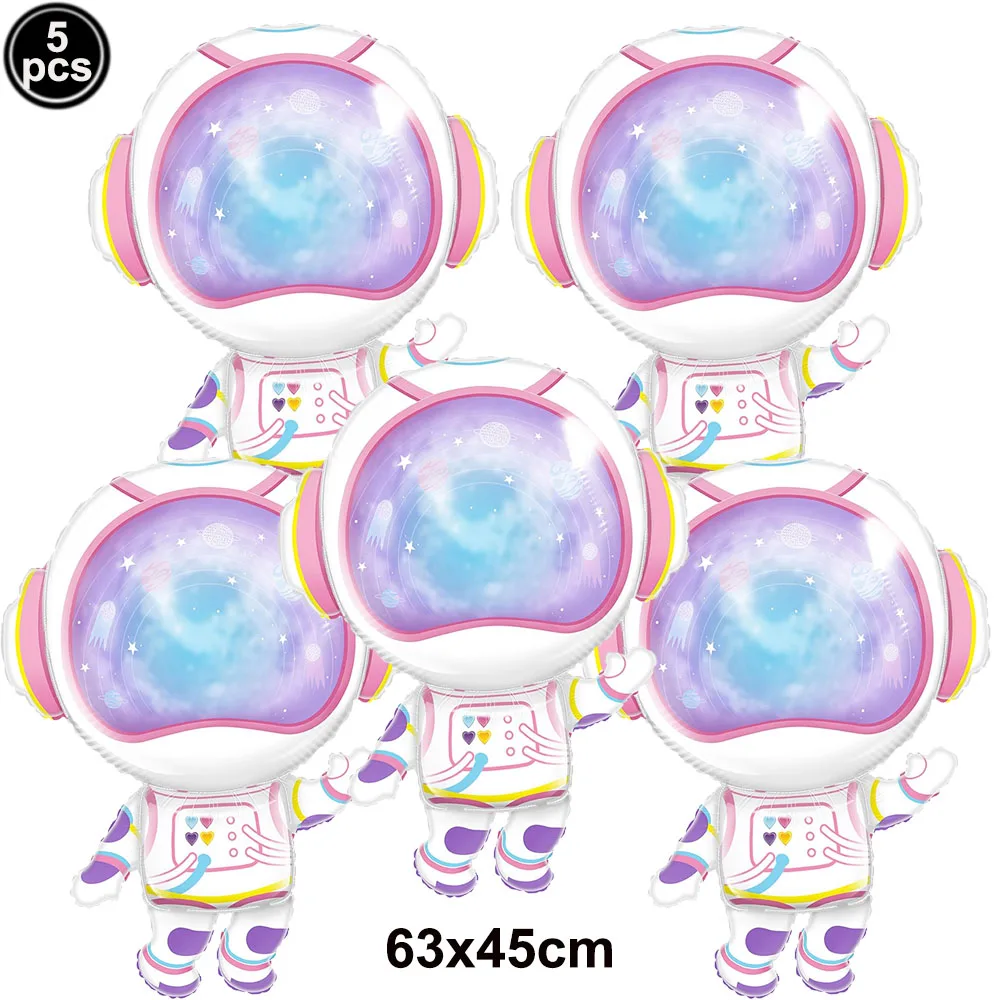 5Pcs Astronaut Balloons for Girls  Astronaut Space Party Decoration Outer Space Astronaut Planet Balloons Galaxy Planet Balloons