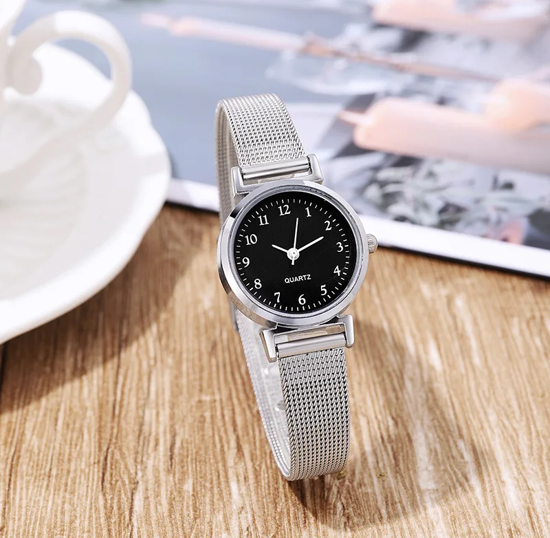 Watch for Women Small Wrist Round Face Casual Quartz Wristwatches Bracelet Watches Metal Mesh Stainless Steel Dress Watch Clock