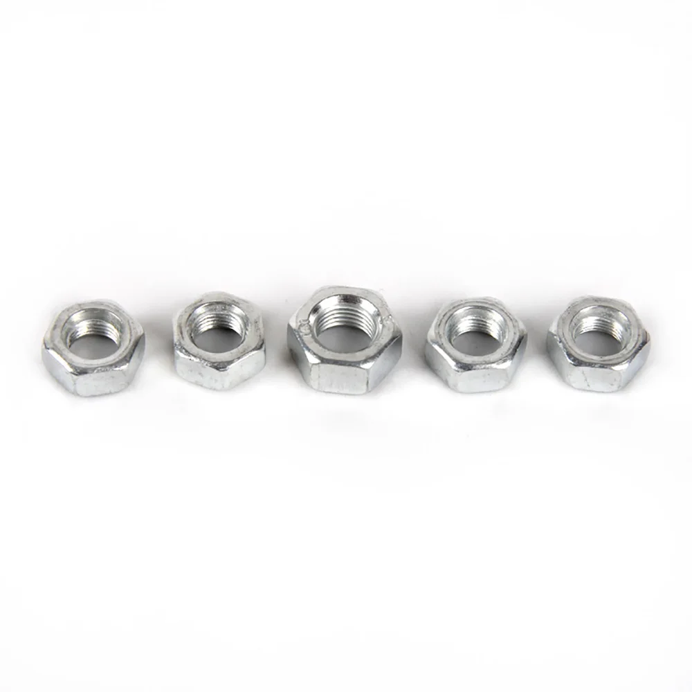300/200/100/50/30/20Pcs M2-M12 White Zinc Plated Hex Nuts Carbon Steel Metric Hexagon Nut DIN934 Corrosion Resistant Fastener