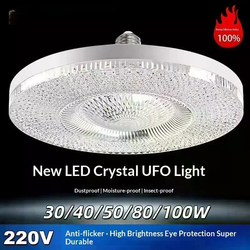 1Pcs Energy-Saving Bulb Ultra-Bright Ceiling Light Universal E27 LED Crystal UFO Light Bulb For Home Living Room Bedroom