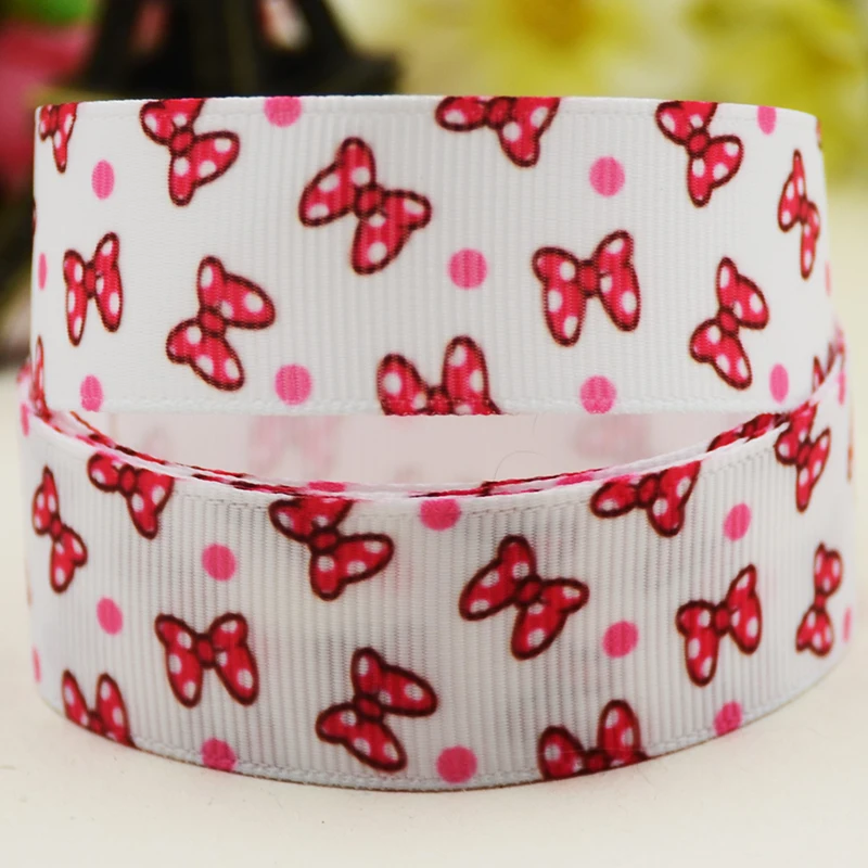 22mm 25mm 38mm 75mm bowknot Cartoon printed Grosgrain Ribbon party decoration 10 Yards