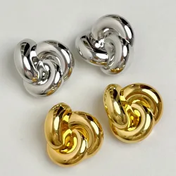 European And American Retro Exaggerated Twisted Metal Earrings Summer Light Luxury Temperament Suitable For Women's Accessories