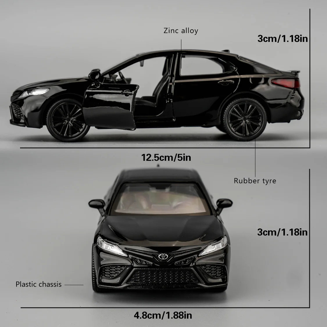 RMZ CITY 1/36 Scale Toyota Camry Diecast Model Car, Zinc Alloy Pull Back Vehicles Toy Cars, Cars Gifts For Boys Girls, White