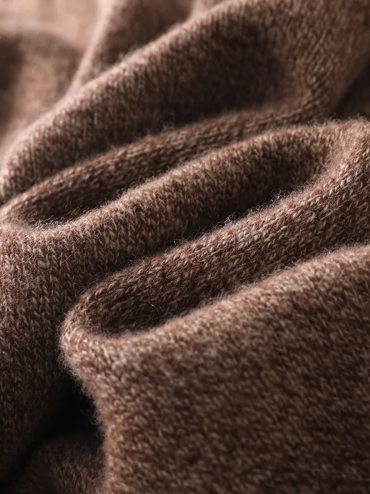 الأساسية الصلبة الرمز البريدي سترة محبوك سترة المرأة لينة بسيطة الدافئة الخريف الشتاء عادية سميكة 100% الكشمير ملابس فضفاضة #6