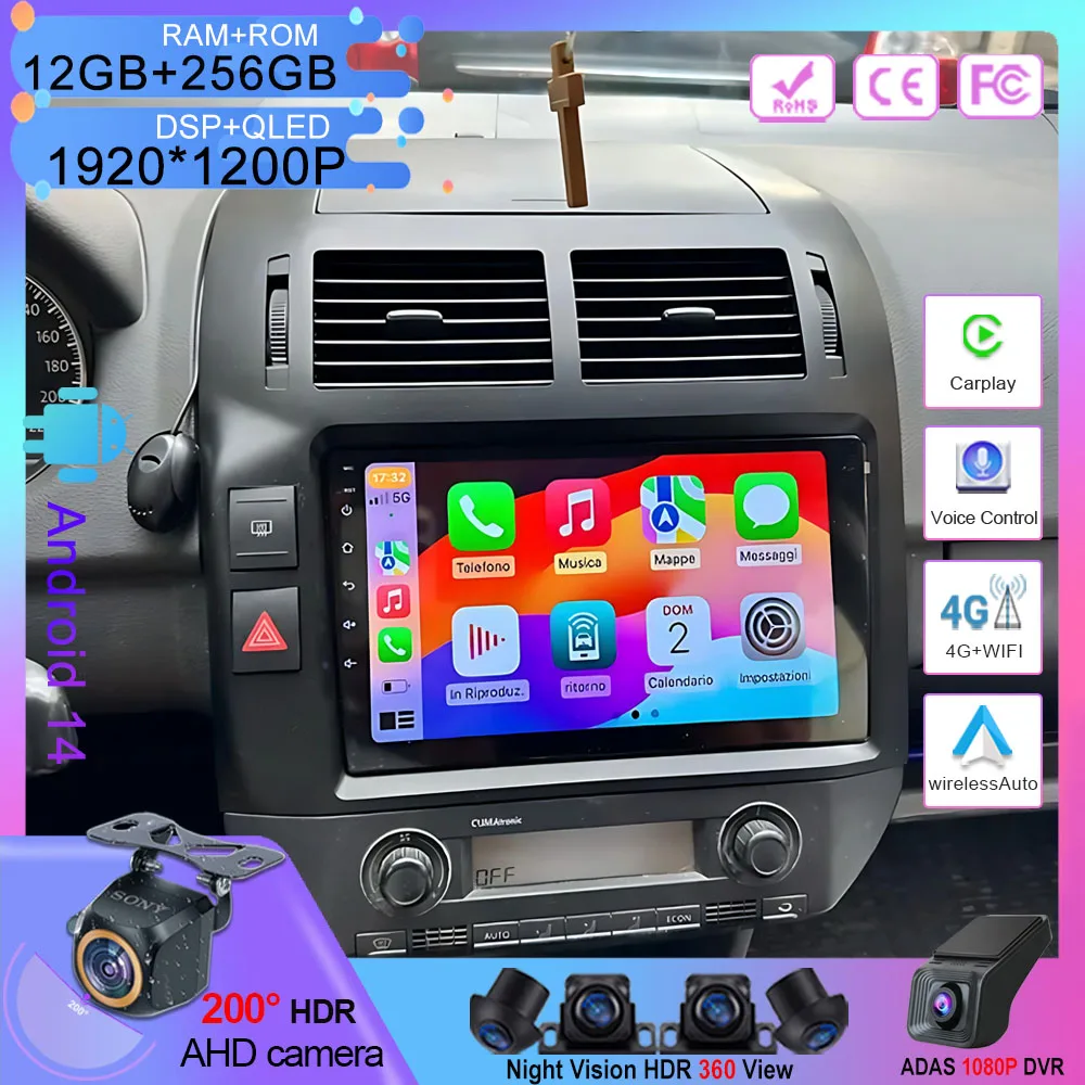 

Android 14 For Volkswagen Polo Mk4 2004 - 2009 Car DVD Auto Radio Stereo Head Unit Multimedia Player GPS Navigation Screen 7862