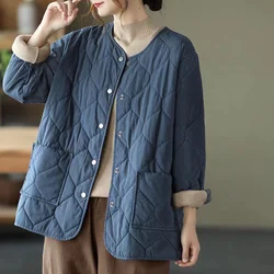 Women Jacket 2024 New Autumn Winter Parkas Female Middle-aged Mothers Loose light Thin Casual Short Warm Cotton Padded Outwear