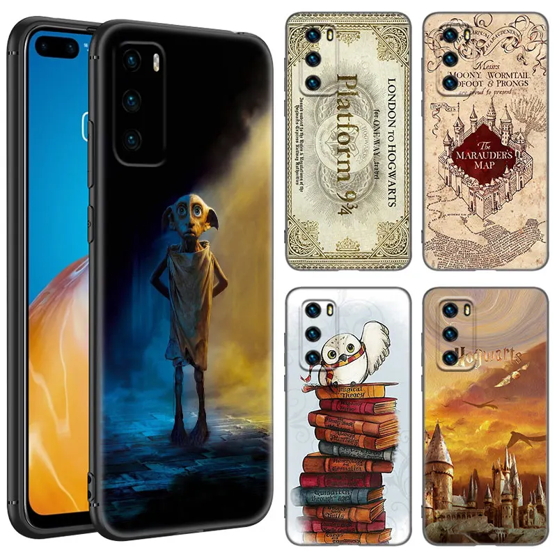 แฮรี่พอตเตอร์ศิลปะสีดำสำหรับ Huawei nova 7i 8i P20 Y70 P30 P40 Honor 50 SE 90 Lite Y6 Y9 Y5สำคัญ Y7 Pro 2019
