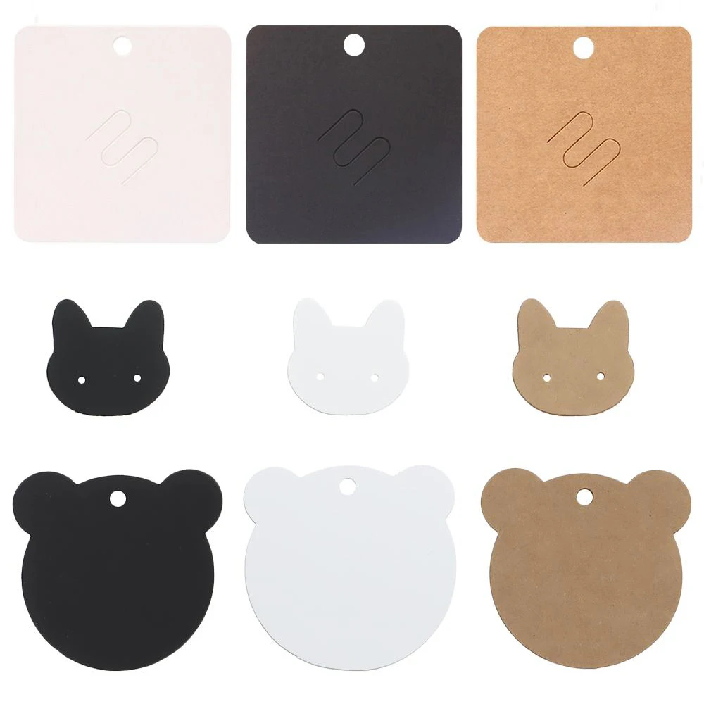 

100pcs Brooches Display Cards Retro Jewelry Display Cardboards Price Tags Earrings Necklace Tags Cards DIY Storage Accessories