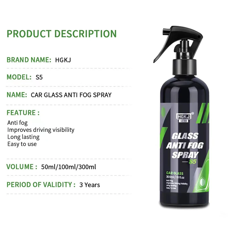 Car Glass Anti Fog Agent Windshield Waterproofing Rainproof Spray Paint Car inside Glass Coating 50ml Cars Detailing HGKJ S5